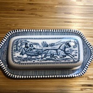 Royal Currier and Ives Butter Dish